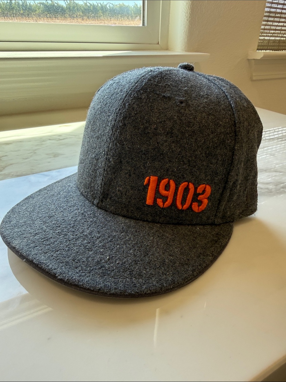 Harley-Davidson Gray Wool Snapback Cap with Orange 1903 Embroidery